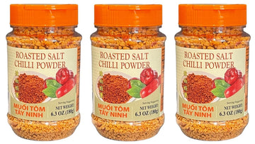3 Packs - Roasted Shrimp Salt Chili Powder - Muoi Tom - 6.3 Oz per Bottle with 3 Bottles per Order