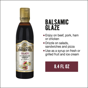 Filippo Berio Glaze with Balsamic Vinegar of Modena, 8.4 Ounce Plastic Bottle