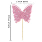 Gyufise 24Pcs Butterfly Cupcake Toppers, 3D Purple Glitter, Paper Decorations for Baby Shower, Kids Birthday, Wedding Party Supply