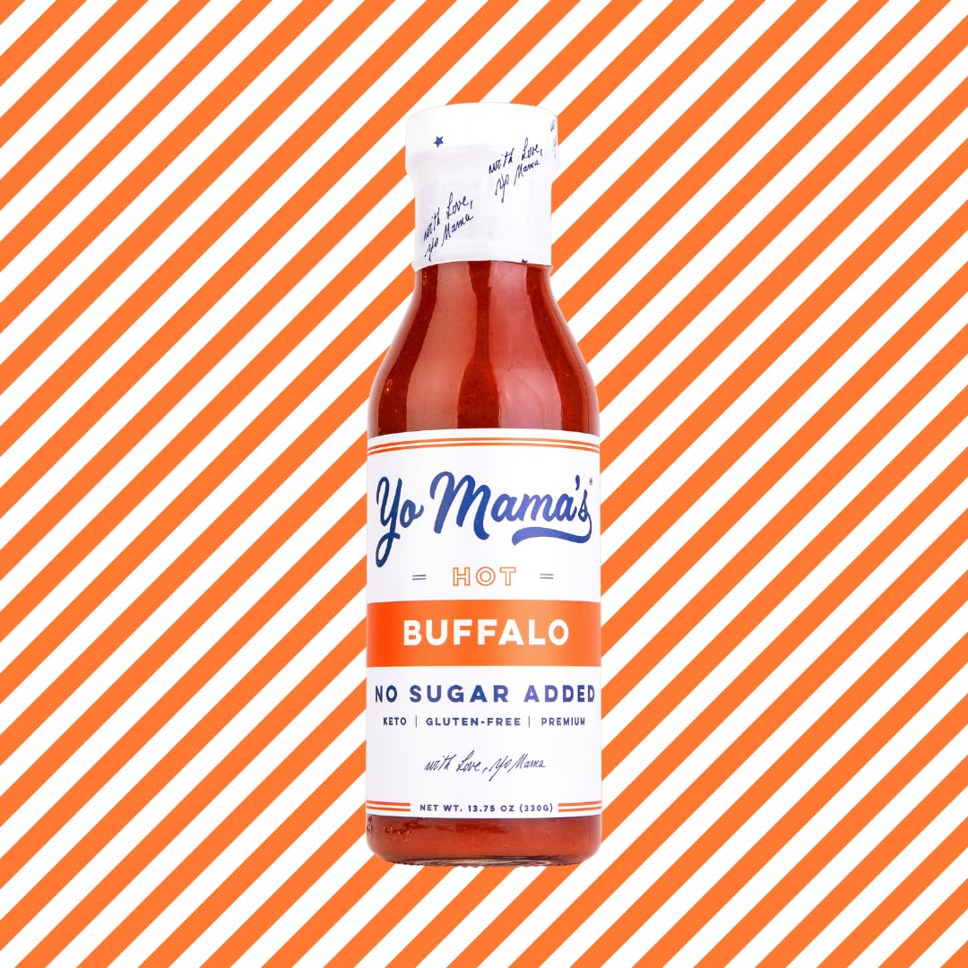 Yo Mamas Foods Keto Hot Buffalo Dipping, Marinade & Wing Sauce - Pack Of (3) - Low-Zero Carb, No Sugar Added, Whole30, Paleo, Gl