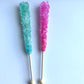 Classic Rock Candy Sticks, Sugar Rock Crystal Lollipops, Individually Wrapped (Pack Of 12, Gender Reveal (Pink Cherry & Baby Blu