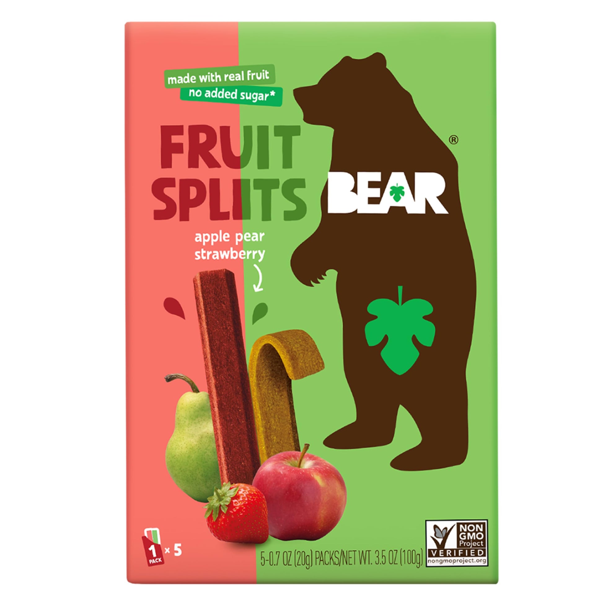 BEAR Strawberry & Apple Fruit Splits, 3.5 OZ