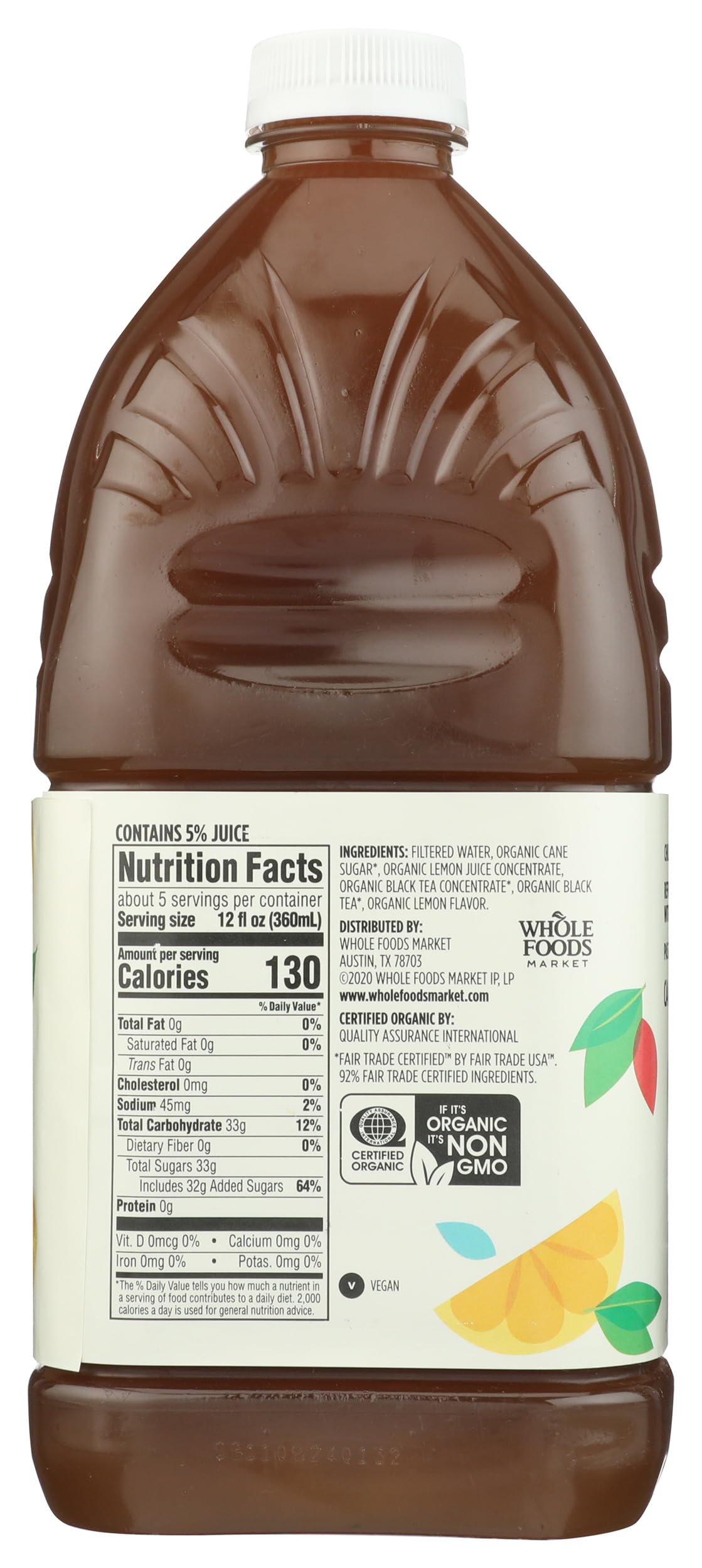 365 by Whole Foods Market Organic Lemonade & Black Tea Blend, 64 Fl Oz, Refreshing Beverage Mix, Perfect for Hot Days