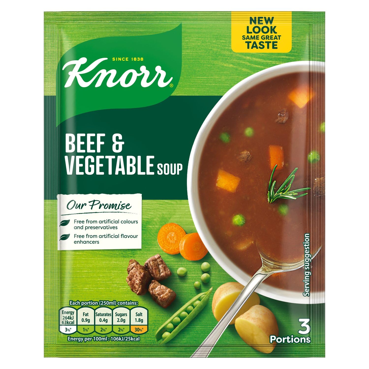 Knorr Beef And Vegetable Packet Soup Mix 53g, Pack of 3 (3x1.87oz) Irish recipe
