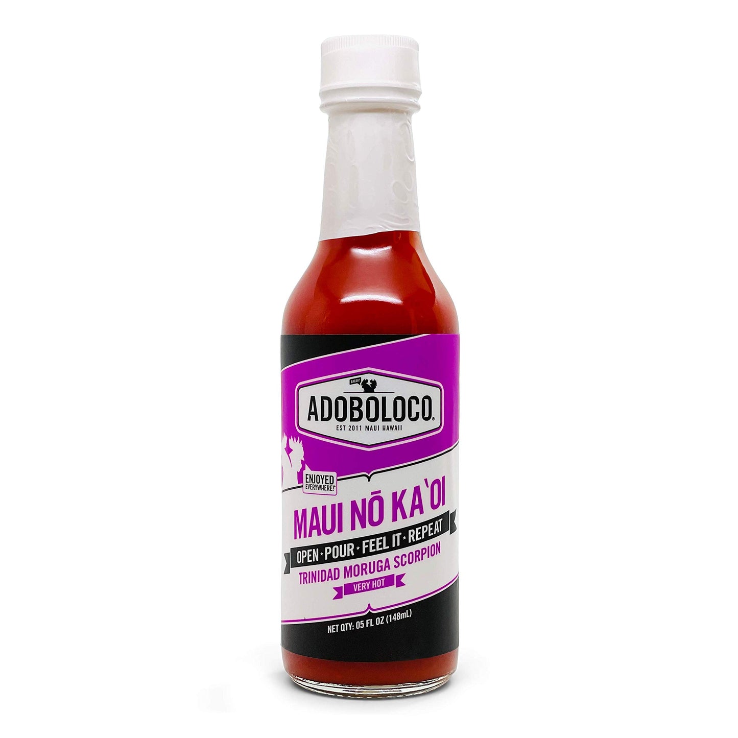 Maui No Ka oi Hot Sauce by Adoboloco, Bold heat and flavor from Trinidad Moruga Scorpion Peppers, Garlic, Made With All Natural 