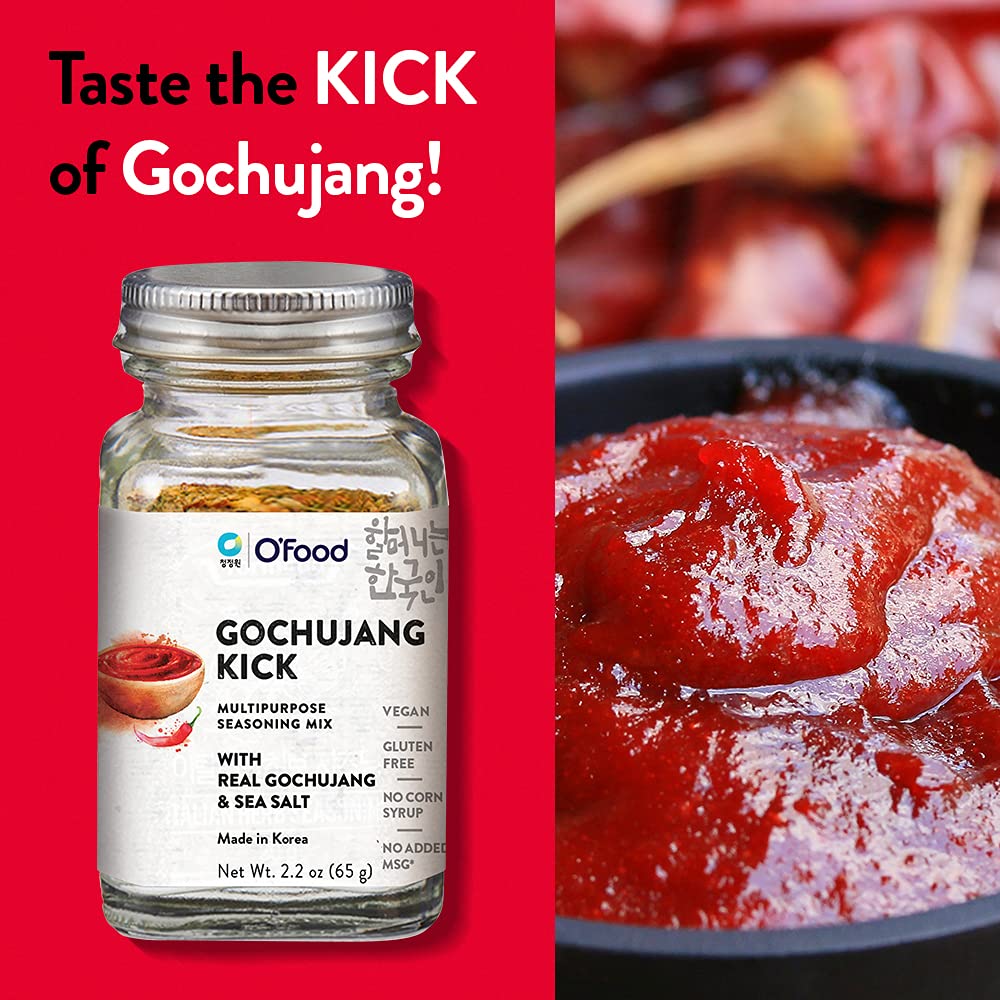 C O'Food Gochujang Kick, Korean Red Chili Pepper Powder Seasoning Mix, Vegan, Gluten Free, No Corn Syrup, Multipurpose, No Added