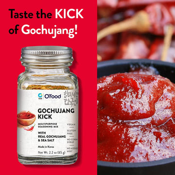 C O'Food Gochujang Kick, Korean Red Chili Pepper Powder Seasoning Mix, Vegan, Gluten Free, No Corn Syrup, Multipurpose, No Added