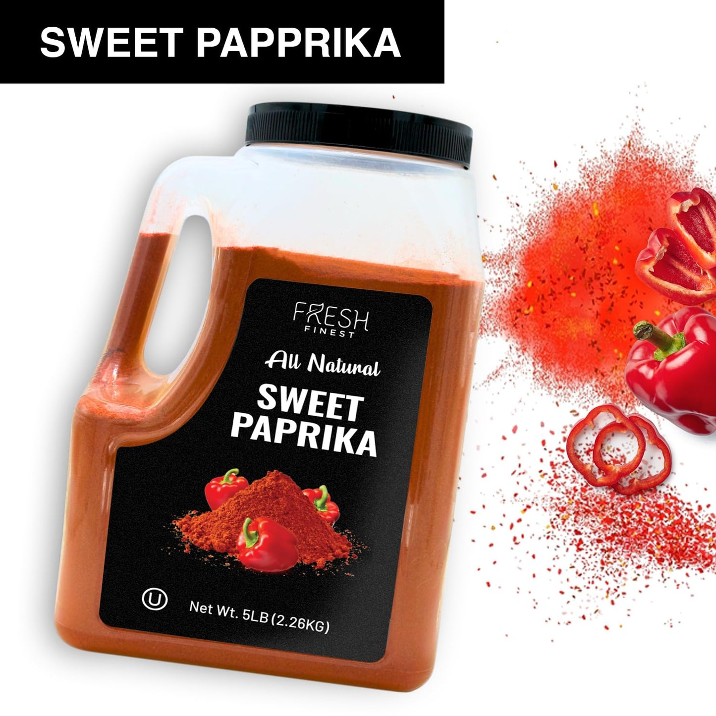 Fresh Finest Sweet Paprika Bulk 5 Lb - Premium Ground Seasoning, Freshly Packed At The Source, Perfect For Soups, Meat Rubs, Sau