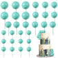 ZHUOWEISM 24 PCS Foam Ball Cupcake Toppers, Lake Blue, DIY Mini Balloon Cake Decorations for Baby Showers, Birthdays, Weddings