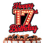 Happy 17Th Birthday Cake Topper Fluorescent Flashing Night Out Hen Movie Nightclub Theme Decor Supplies Boy Girl Happy Birthday 