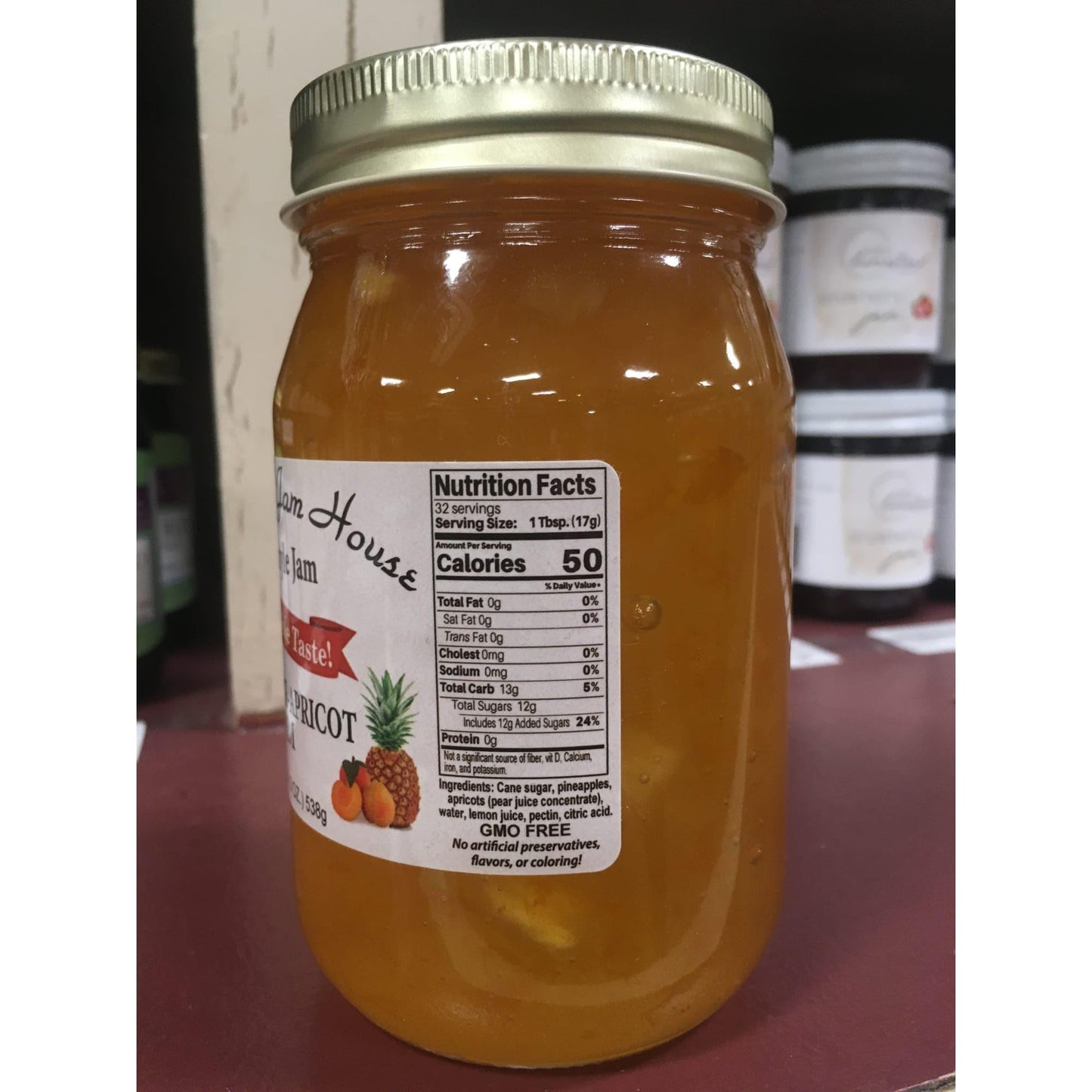 Grandma'S Jam House All Natural Usa Made Homestyle Pineapple Apricot Jam, 19 Oz