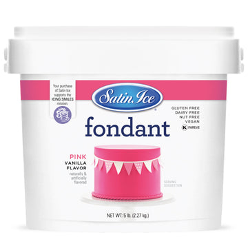 Satin Ice Pink Fondant, Vanilla, 5 Pounds