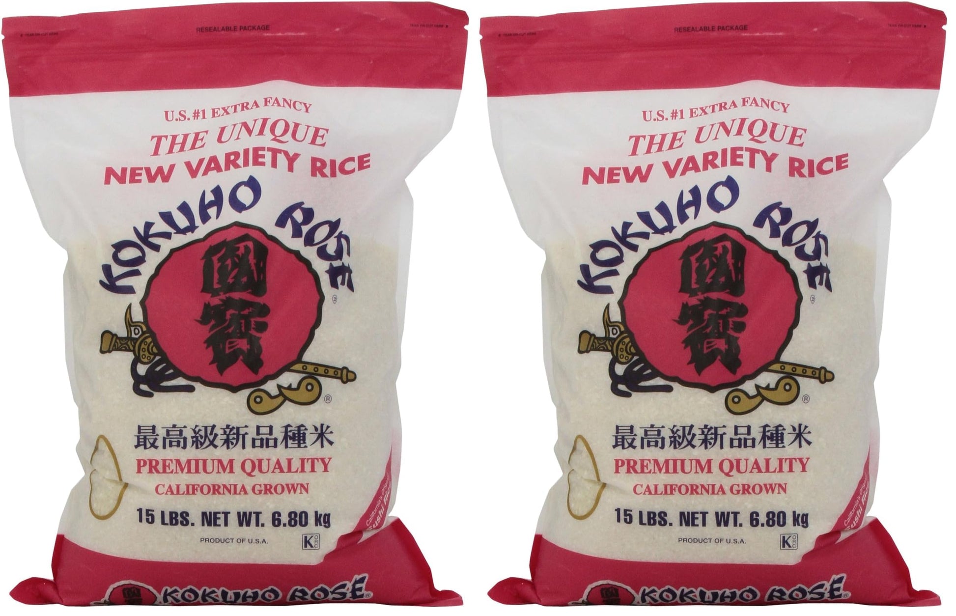 Kokuho Rose Rice, 15-Pound (Pack of 2)