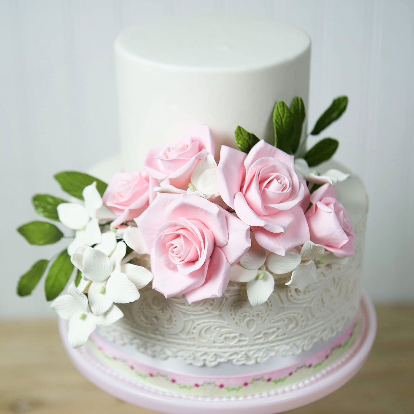 Global Sugar Art Peace Rose Sugar Cake Flowers, Pink 3 Inch Wired, 3 Count By Chef Alan Tetreault
