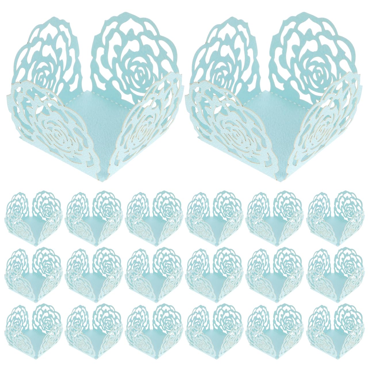 Kichvoe 50Pcs Truffle Holders Rose Lace Paper Cups - Chocolate Candy Wrappers for Wedding Party Dessert Table Decoration