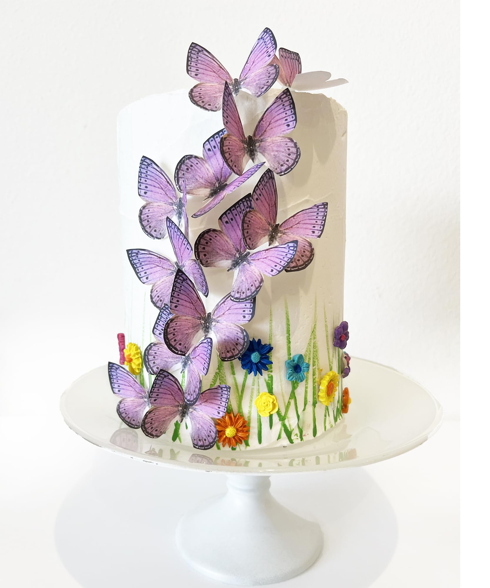 Sugar Robot Edible Butterflies - Large Cake Toppers - 3 inches - Light Purple - Premium Crafted - Made in the USA