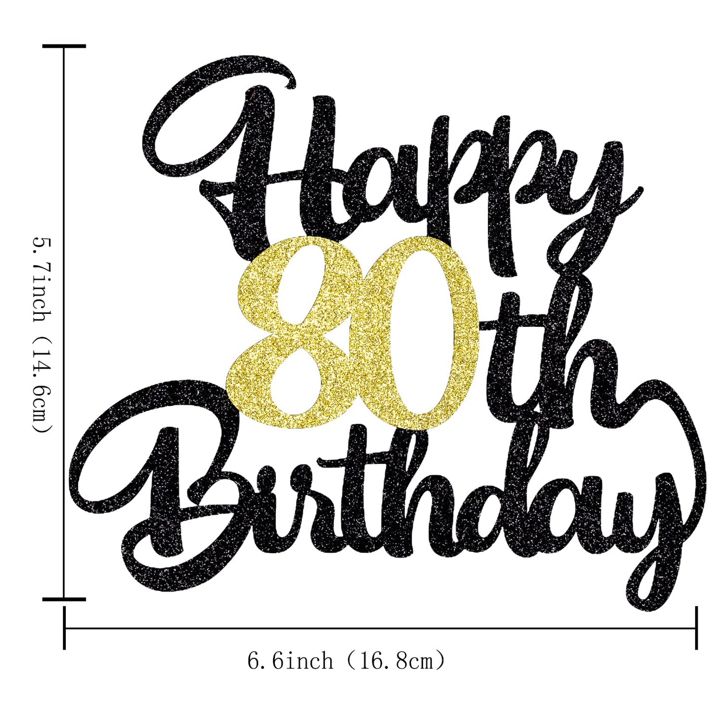 Klionjor 80Th Happy Birthday Cake Topper Happy Birthday Cake Decoration 80Th Birthday Party Decoration Gift Plugin (80)