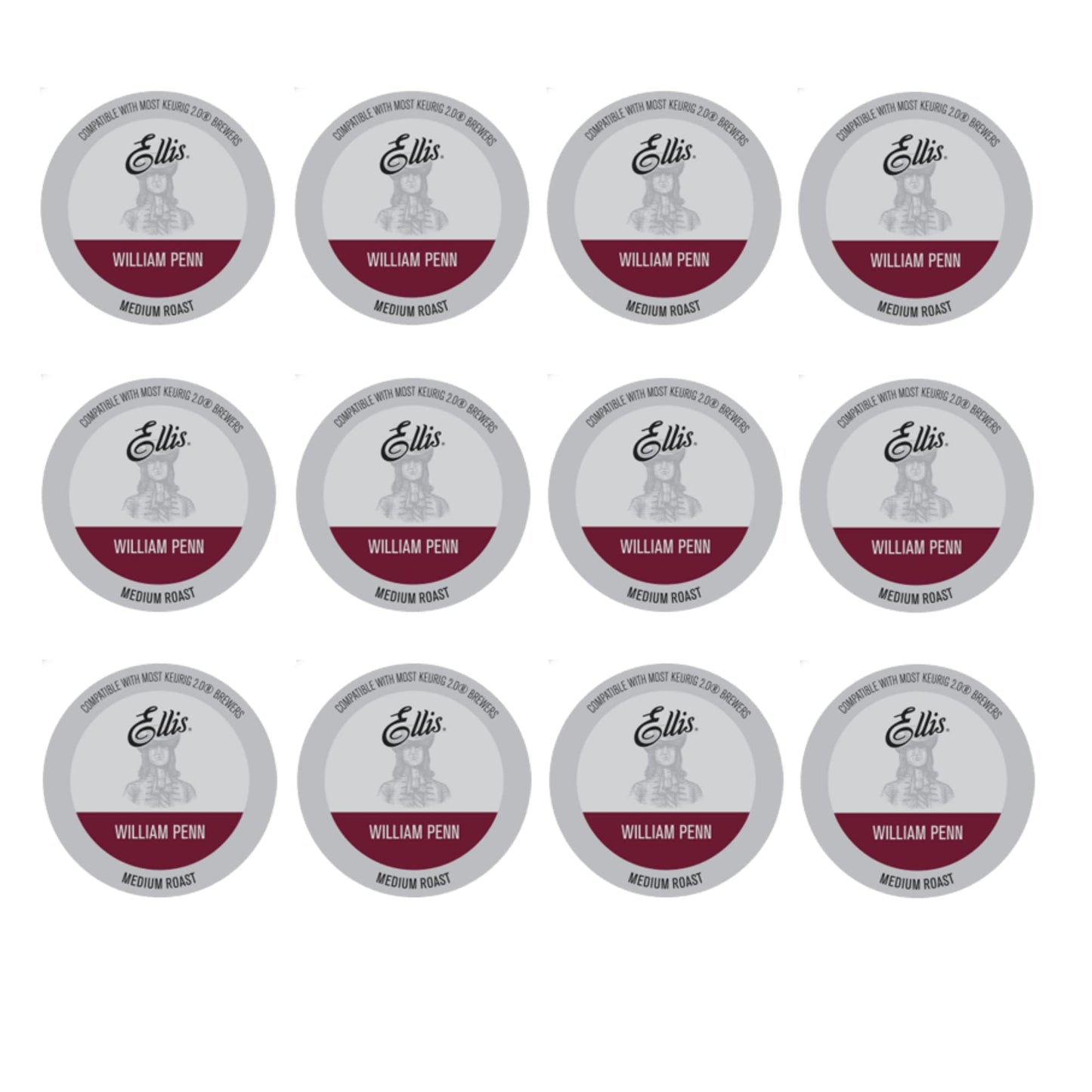 ELLIS COFFEE Medium Roast Single Serve Coffee Pods for K-Cup & Keurig 2.0, 24 Pods, 24 Ounce