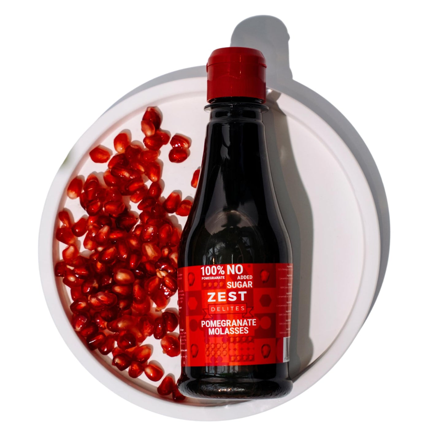 Pomegranate Molasses by Zest Delites, No Sugar Added, 100% Natural Mediterranean Pomegranate Syrup for Salads, Meats, Drinks and