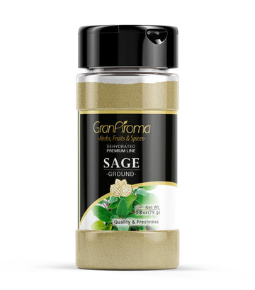 GranAroma Ground Sage, 2.8 oz, Earthy Flavor, Soups & Sauces, Versatile Herb