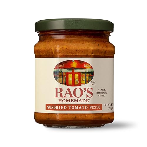 Raos Homemade Sundried Tomato Pesto Sauce 6.7 Oz Premium Quality Made With Sun Dried Tomatoes Tomato Pulp Oil Cheese & Nuts