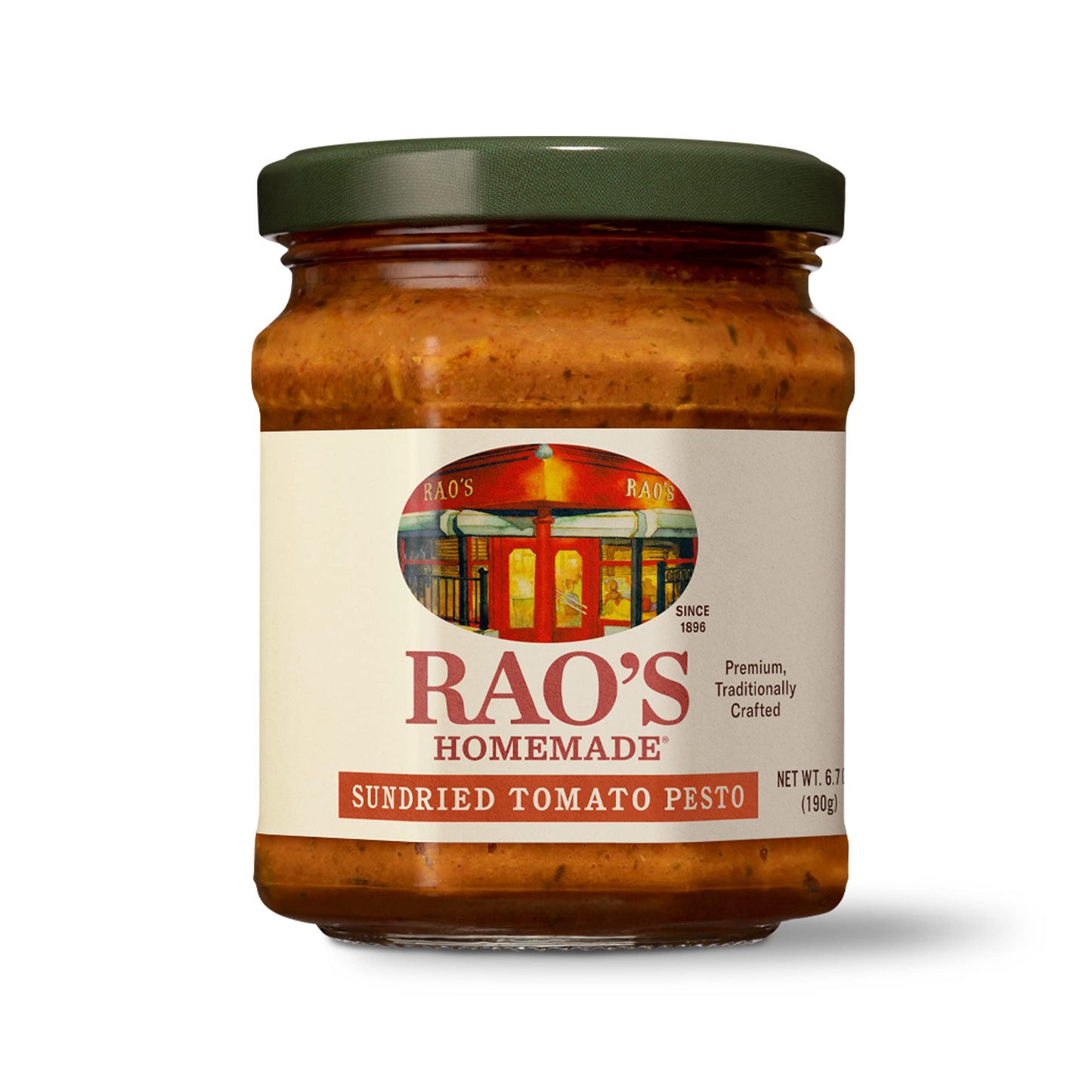 Raos Homemade Sundried Tomato Pesto Sauce 6.7 Oz Premium Quality Made With Sun Dried Tomatoes Tomato Pulp Oil Cheese & Nuts