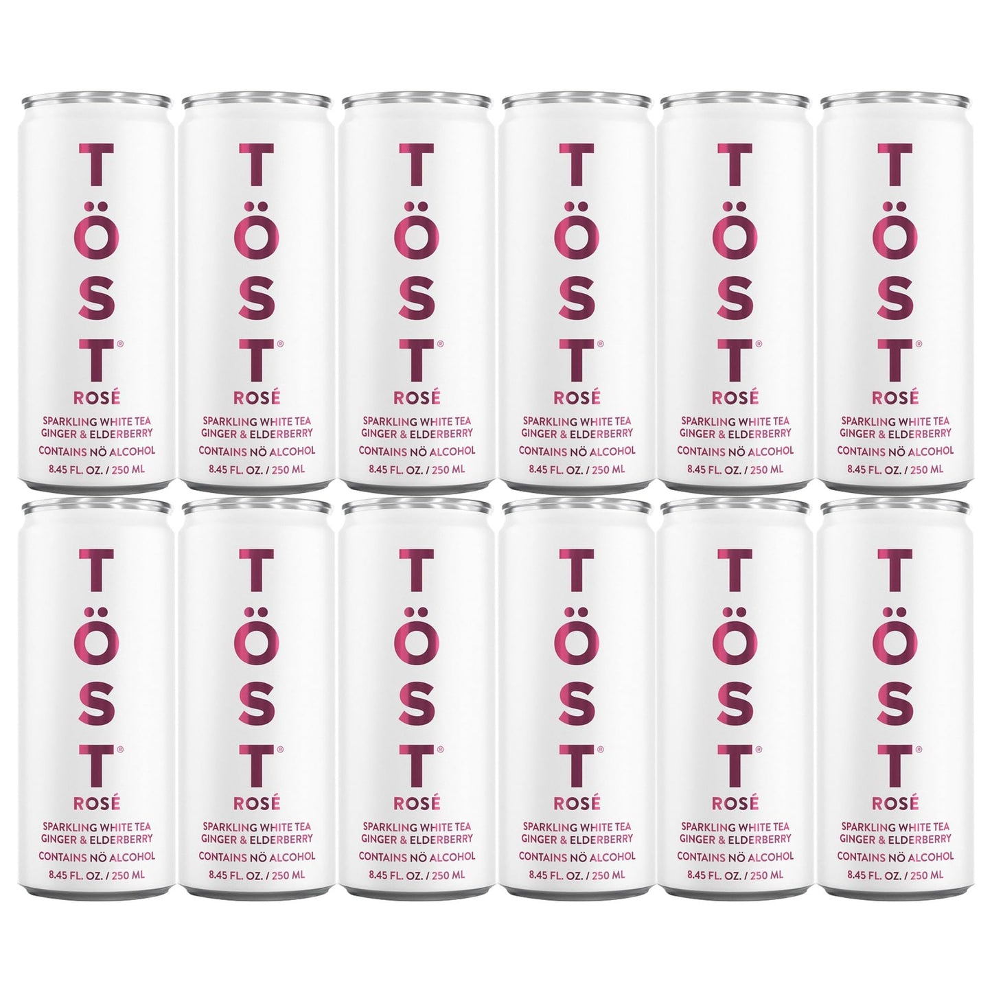 Generic TOST All-Natural Sparkling Beverage, Elderberry Ginger, 8.45 Fl Oz (Pack of 12)
