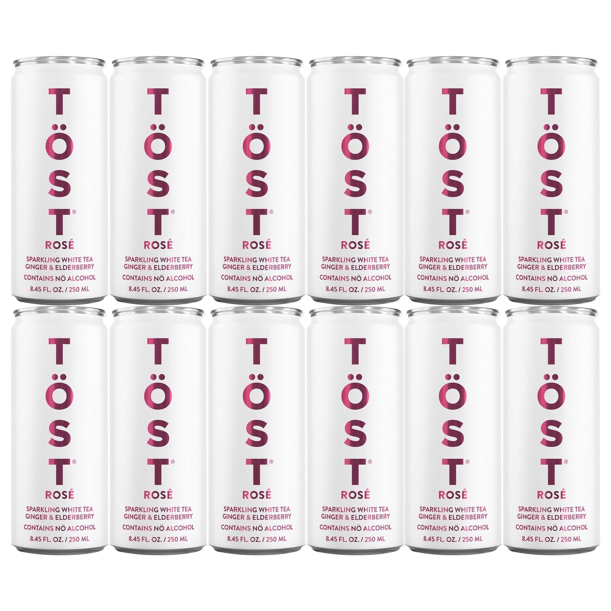 Generic TOST All-Natural Sparkling Beverage, Elderberry Ginger, 8.45 Fl Oz (Pack of 12)