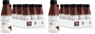 Soylent Chocolate Meal Replacement Shake, Contains 16g Complete Vegan Protein, Ready-to-Drink, 11oz, 24 Pack