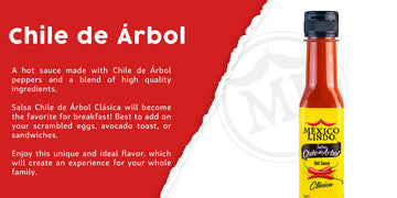 Mexico Lindo Chile de Arbol Hot Sauce Ingredients | 12,190 Scoville Level | Classic Flavor | 5 Fl Oz Bottles (Pack of 12)