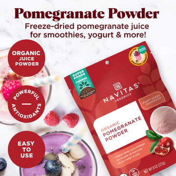 Navitas Naturals - Pomegranate Power Organic Freeze Dried Pomegramate Powder - 8 Oz. ( 3-Pack)