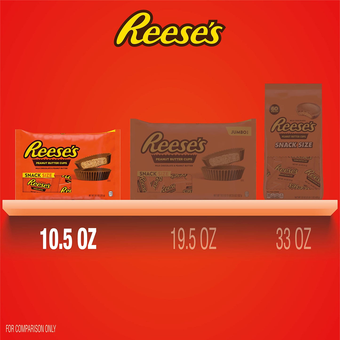 Reese'S Milk Chocolate Snack Size Peanut Butter Cups, Halloween Candy Bag, 10.5 Oz
