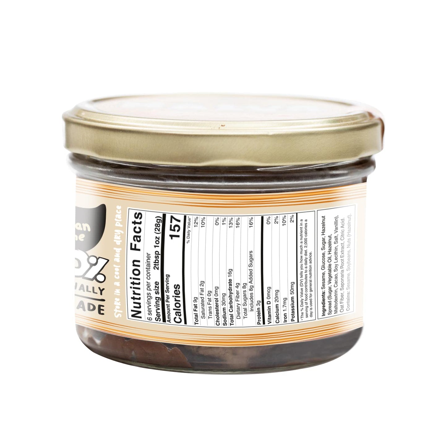 Halva Kingdom Open Sesame Sugar Free Halva Vegan Dessert | Healthy Ingredients, Gluten Free, Kosher Certified Jar (Hazelnut Spre