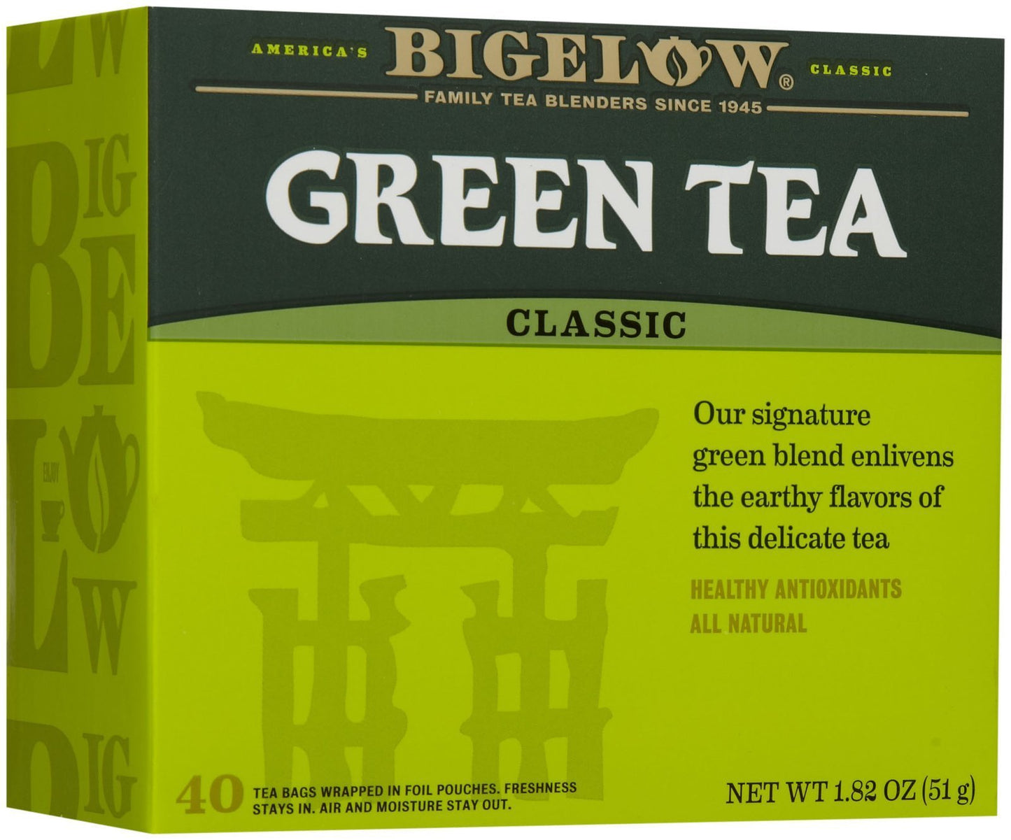 Bigelow, Classic Green Tea Bags (Caffeinated), 40 Count