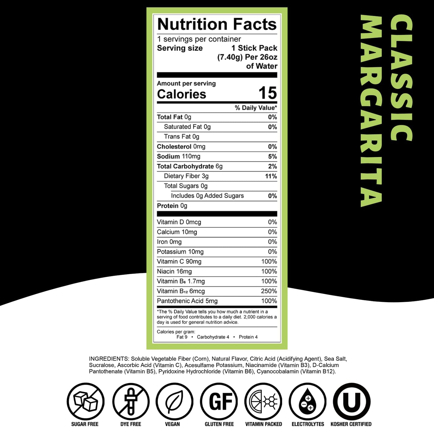 Devotion Nutrition HydroFLEX Sugar-Free Drink Mix, Classic Margarita, 12-Pack, 3.13 oz, Gluten-Free, Dye-Free Hydration with Vitamins & Electrolytes