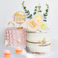 28Pcs Flower Cake Topper 3D Butterfly Acrylic Happy Birthday Cake Toppers Artificial Carnation Rose Flowers Eucalyptus Leaves Ca