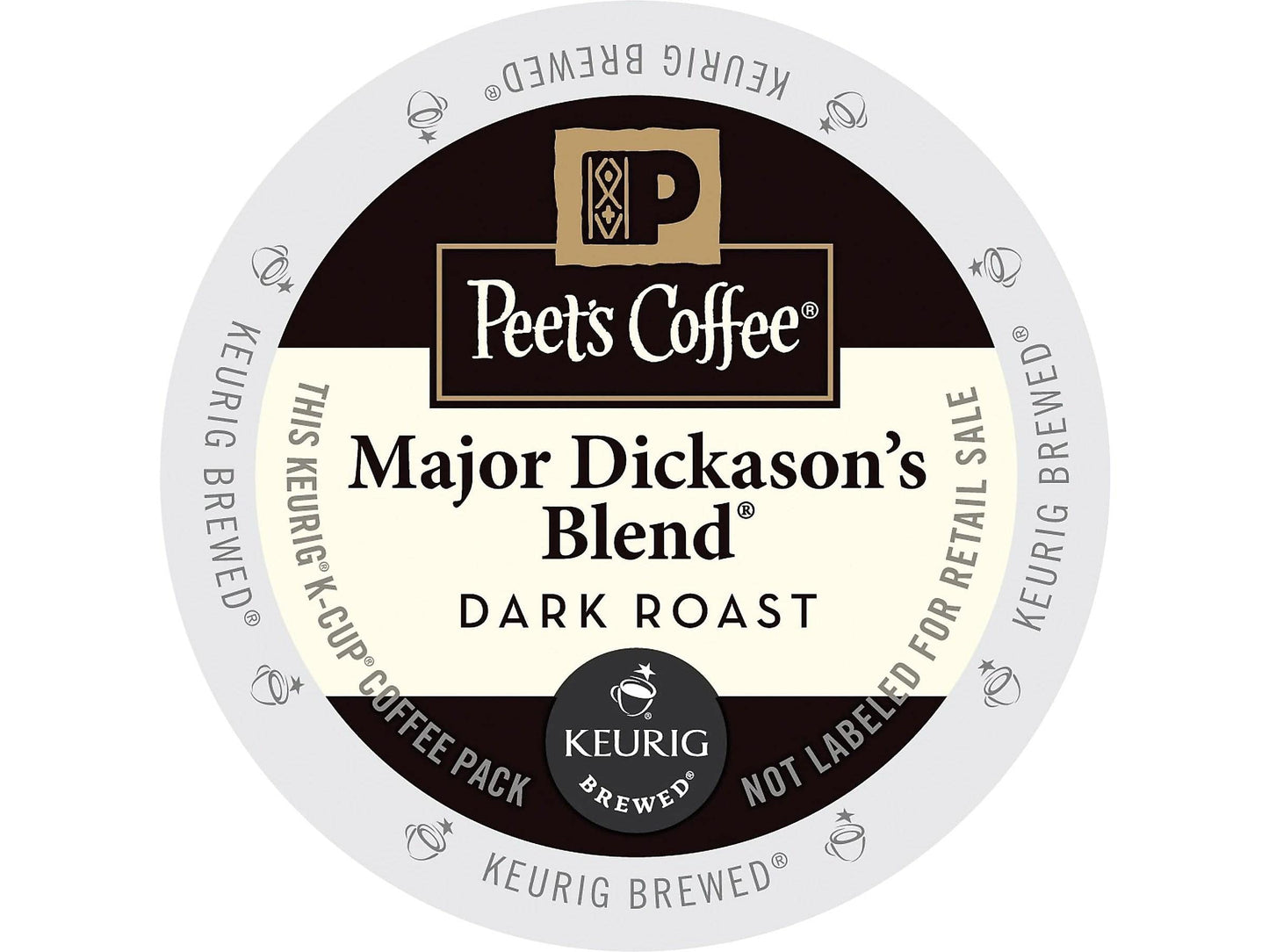 Peets Coffee Major Dickason’s Blend K-Cups, 88 Count, Compatible with Keurig, Pack of 1