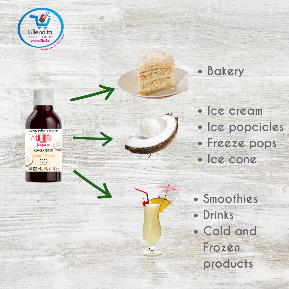 Deiman Natura Artificial Food Flavoring Coconut Concentrate (4 Fl Oz)