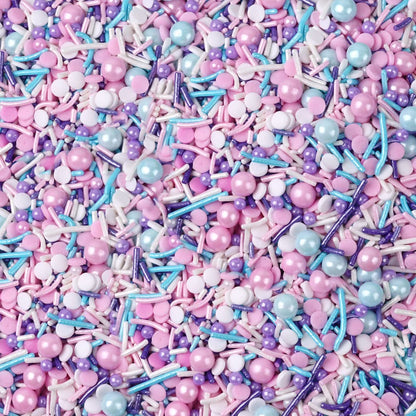 LEBERY 8.4 Oz Pastel Sprinkles, White Pink Purple Blue Sprinkles, Edible Cake Cupcake Sprinkle Edible Cake Pearls for Cake Decor