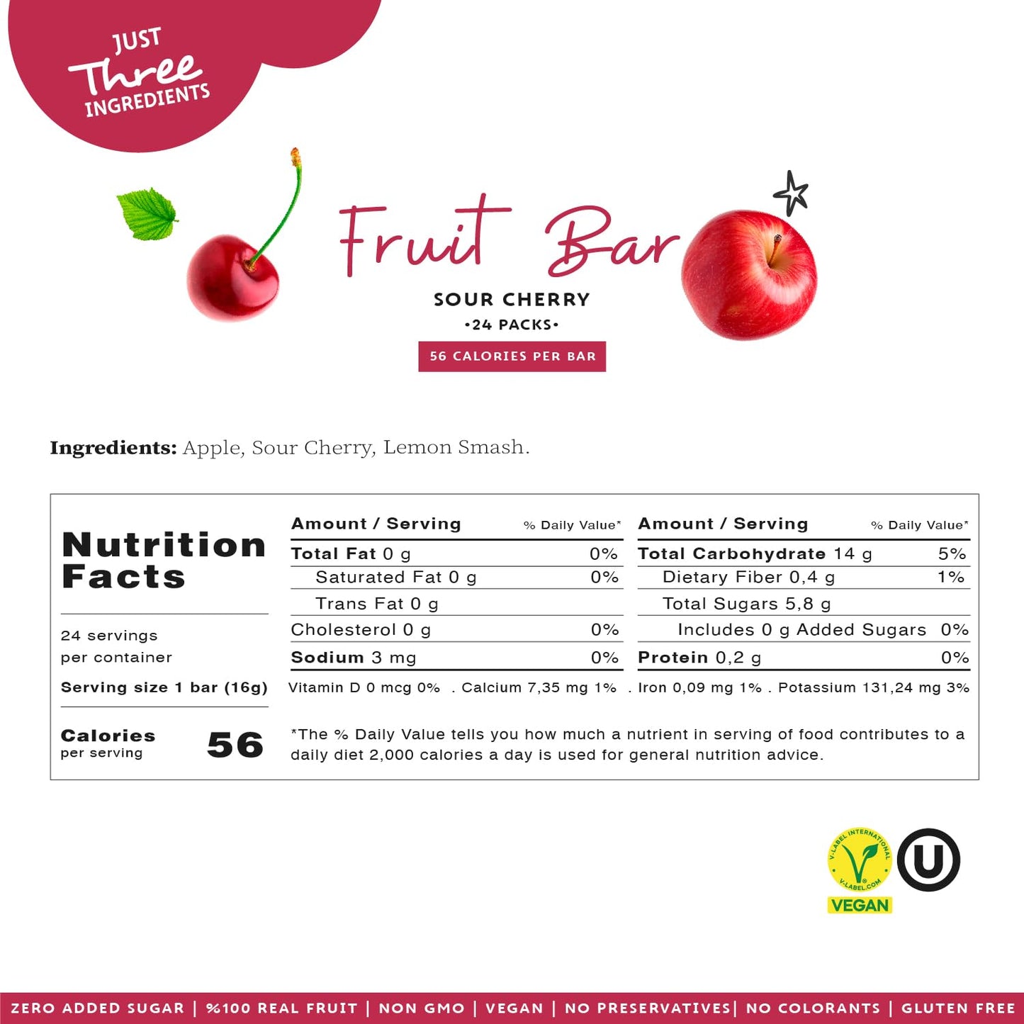 BE MY MaTe Real Fruit Bar, 100% Natural, Gluten-Free, Vegan, Non-GMO, 24 Count
