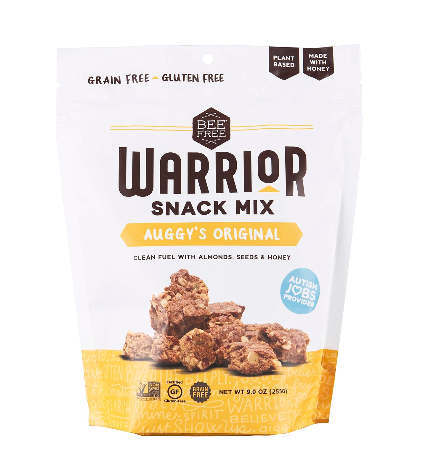 BeeFree Warrior Mix Gluten Free Granola Bites, Paleo, Low Carb, Oat Free, 9 Ounce Bags, 3 Pack