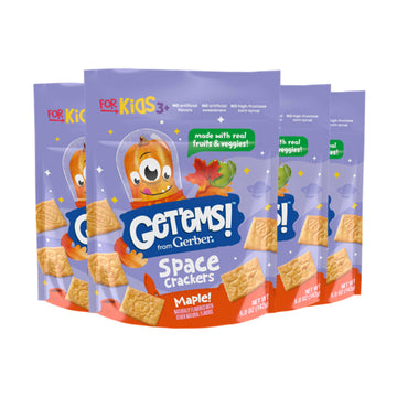 Get'Ems! From Gerber, Snacks For Kids, Maple Space Crackers Snacks For Kids, Made With Real Veggies & Fruits, Iron & Vitamin E -