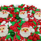 1 Bottle Christmas Sprinkles for Cookie Decorating Cake Toppers Candy Santa Claus Cupcake Topper Dessert Sprinkle with 6 Pieces