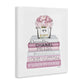 Stupell Industries Pink Rose Bouquet and Fashion Designer Bookstack Wall Art, 24x30, White