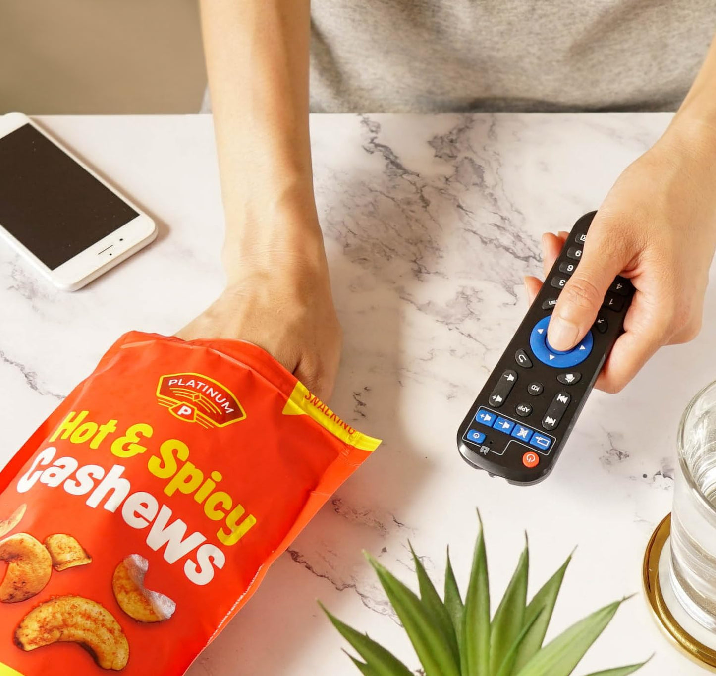 Platinum Hot & Spicy Cashews - Plant Based Snack - 11 oz Resealable Pouch