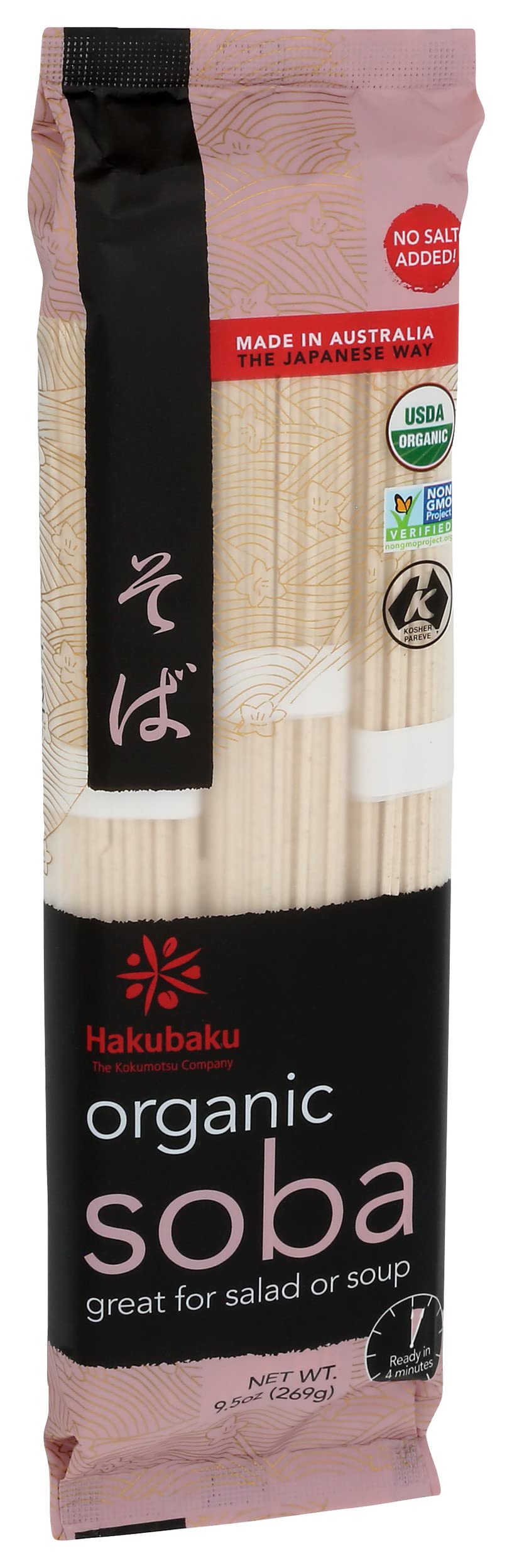 Hakubaku Organic Soba Noodles Net Wt. 269 g