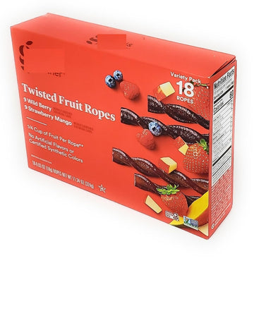Twisted Fruit Ropes | 9 Wild Berry, 9 Strawberry Mango | Made with Real Fruit Puree | Kosher, Gluten-Free and Non-GMO Project Ve