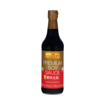 Lee Kum Kee Premium Soy Sauce, All-Purpose Seasoning, 16.9 oz (Pack of 1), No Added Preservatives, Rich Umami Flavor