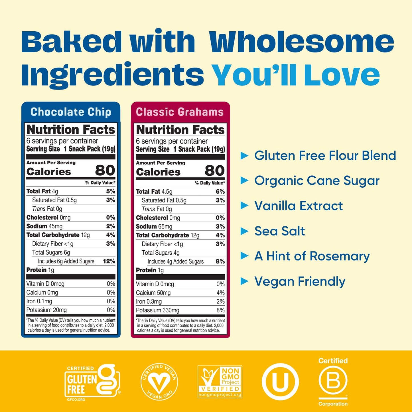 Gluten Free Partake Crunchy Chocolate Chip Cookies + Classic Graham Crackers Variety Pack - Vegan - Free From the Top 9 Allergen