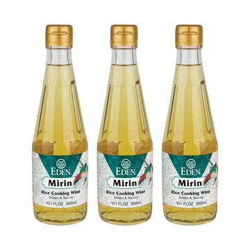Eden Mirin Rice Cooking Wine, Sweet and Savory, 10.1 Fl Oz Glass Bottle, 3-Pack